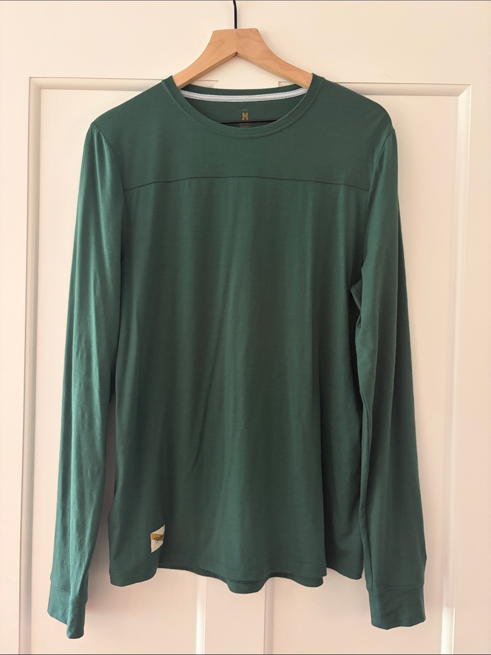 Tracksmith Men's Harrier Long Sleeve Wool Blend Green | Size M
